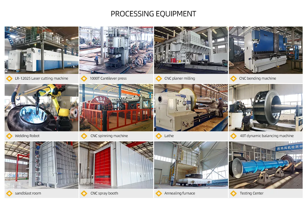 45kw Centrifugal Fan Blower Material Mengirim Volume Udara Besar Tekanan Rendah 5